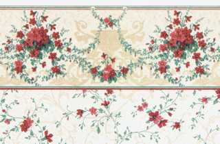 Dollhouse Miniature Wallpaper, Sonata (Burgundy)